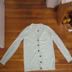 NWT J. Crew V-Neck Mint Green Cardigan Tortoise